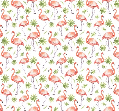 Estor enrollable para ventana con estampado de flamencos y hojas