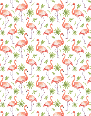 Estor enrollable para ventana con estampado de flamencos y hojas