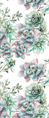 Modern roller blind con estampado de plantas verdes