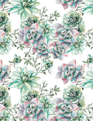 Modern roller blind con estampado de plantas verdes