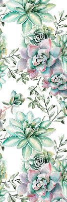 Modern roller blind con estampado de plantas verdes