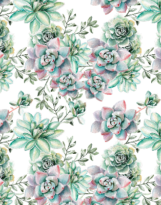 Modern roller blind con estampado de plantas verdes