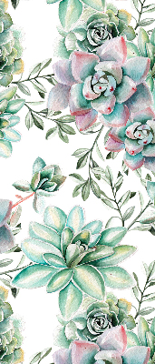 Modern roller blind con estampado de plantas verdes