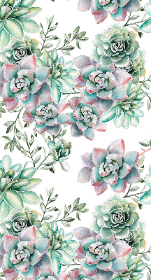 Modern roller blind con estampado de plantas verdes