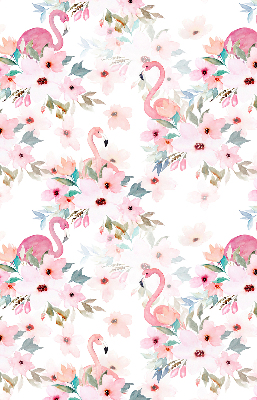 Estor enrollable con estampado de flamencos entre las flores