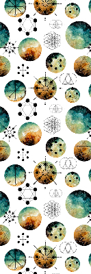 Modern roller blind con círculos de colores