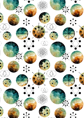 Modern roller blind con círculos de colores