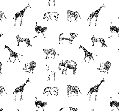 Estor enrollable con estampado de animales
