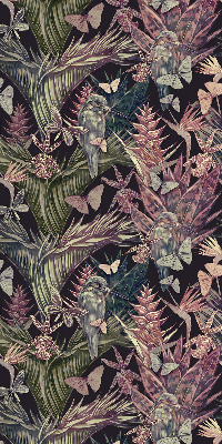 Modern roller blind con estampado de plantas y aves exóticas