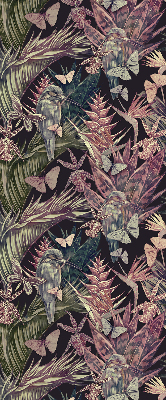 Modern roller blind con estampado de plantas y aves exóticas