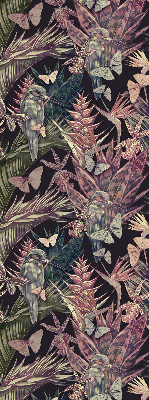 Modern roller blind con estampado de plantas y aves exóticas