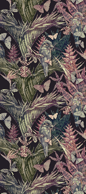 Modern roller blind con estampado de plantas y aves exóticas