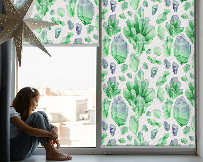 Estor enrollable para ventana con cristales verdes