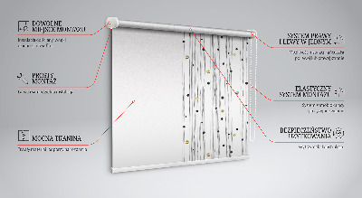Estor enrollable para ventana con diseño de rayas y puntos