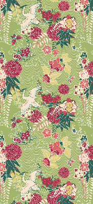 Modern roller blind con tejido de garza con estampado de plantas