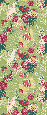 Modern roller blind con tejido de garza con estampado de plantas