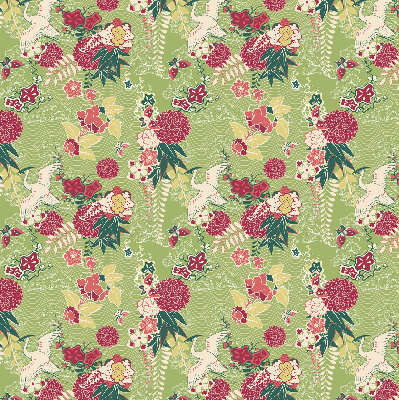 Modern roller blind con tejido de garza con estampado de plantas