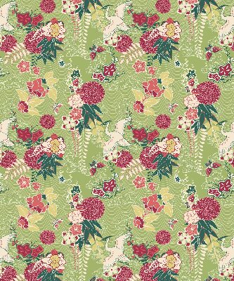 Modern roller blind con tejido de garza con estampado de plantas