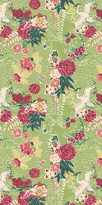 Modern roller blind con tejido de garza con estampado de plantas