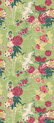Modern roller blind con tejido de garza con estampado de plantas