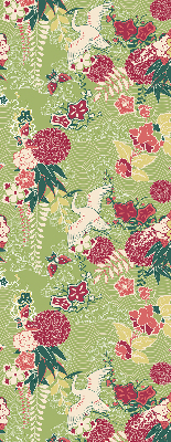 Modern roller blind con tejido de garza con estampado de plantas