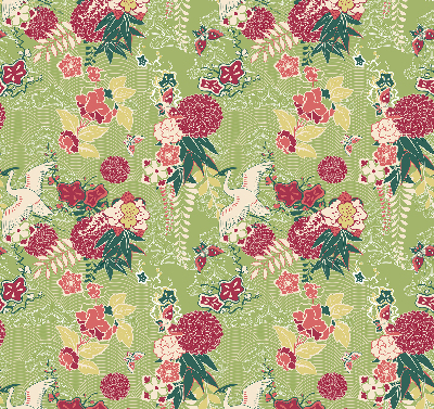 Modern roller blind con tejido de garza con estampado de plantas
