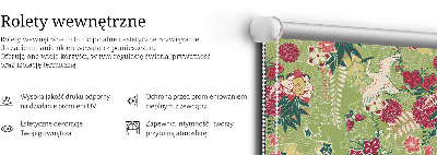 Modern roller blind con tejido de garza con estampado de plantas
