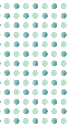 Modern roller blind con un estampado de puntos turquesa sobre fondo blanco