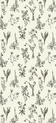 Modern roller blind con estampado de flores dibujadas
