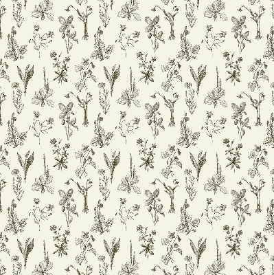 Modern roller blind con estampado de flores dibujadas