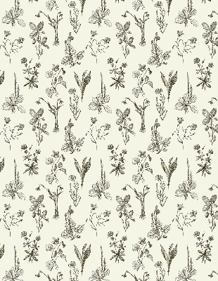 Modern roller blind con estampado de flores dibujadas