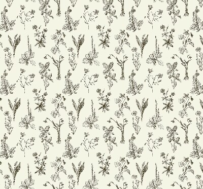 Modern roller blind con estampado de flores dibujadas