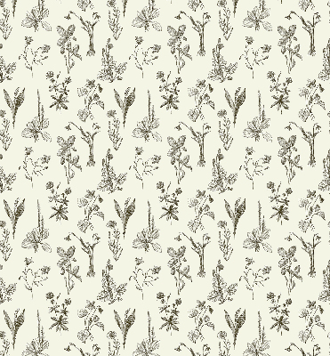 Modern roller blind con estampado de flores dibujadas