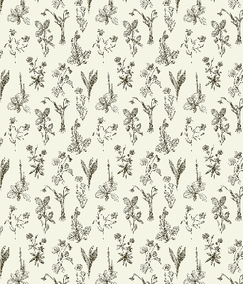 Modern roller blind con estampado de flores dibujadas