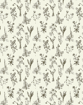 Modern roller blind con estampado de flores dibujadas