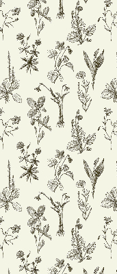 Modern roller blind con estampado de flores dibujadas