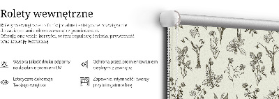 Modern roller blind con estampado de flores dibujadas