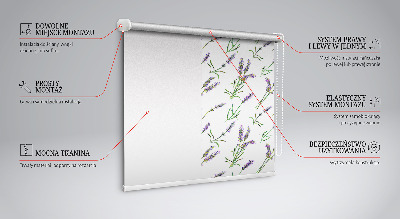 Estor enrollable para ventana con diseño en tono lavanda