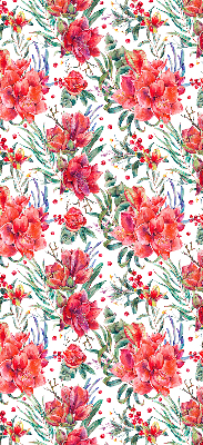 Modern roller blind con estampado de flores rojas