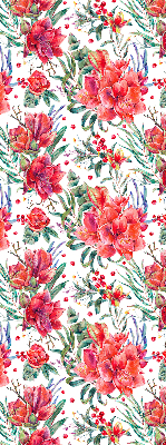 Modern roller blind con estampado de flores rojas