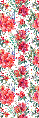 Modern roller blind con estampado de flores rojas