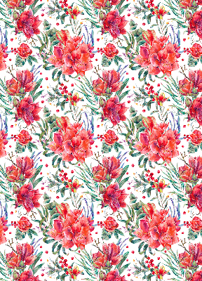 Modern roller blind con estampado de flores rojas