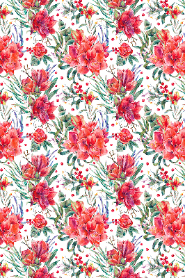 Modern roller blind con estampado de flores rojas