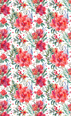 Modern roller blind con estampado de flores rojas