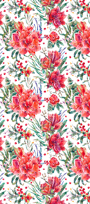 Modern roller blind con estampado de flores rojas