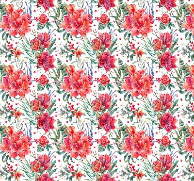 Modern roller blind con estampado de flores rojas