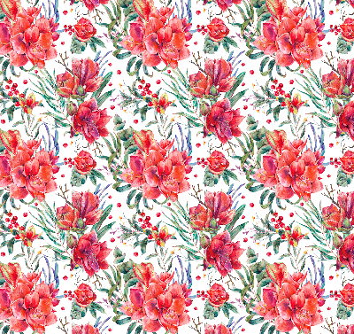 Modern roller blind con estampado de flores rojas