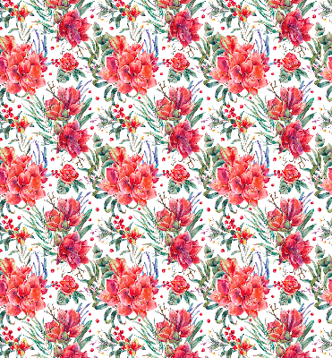 Modern roller blind con estampado de flores rojas