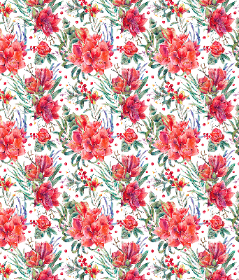 Modern roller blind con estampado de flores rojas