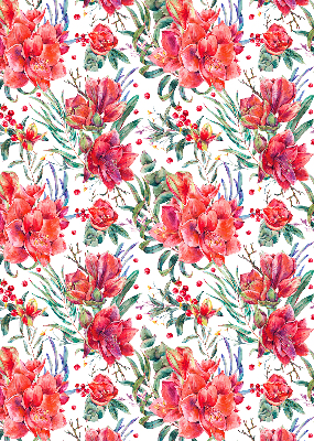 Modern roller blind con estampado de flores rojas